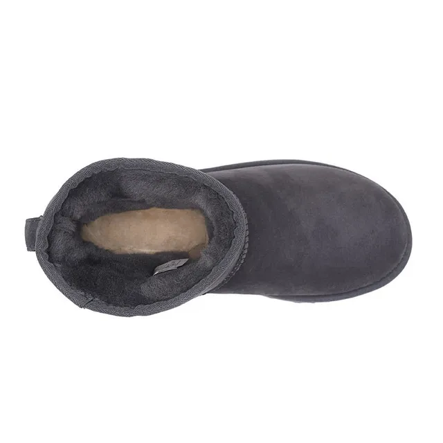 UGG 灰色羊麂皮鞋面 羊毛内衬翻边雪靴 2