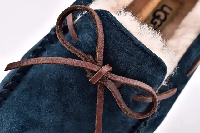 UGG 海军米色麂皮鞋面羊毛衬里乐福鞋 6