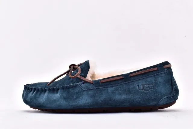 UGG 海军米色麂皮鞋面羊毛衬里乐福鞋 8