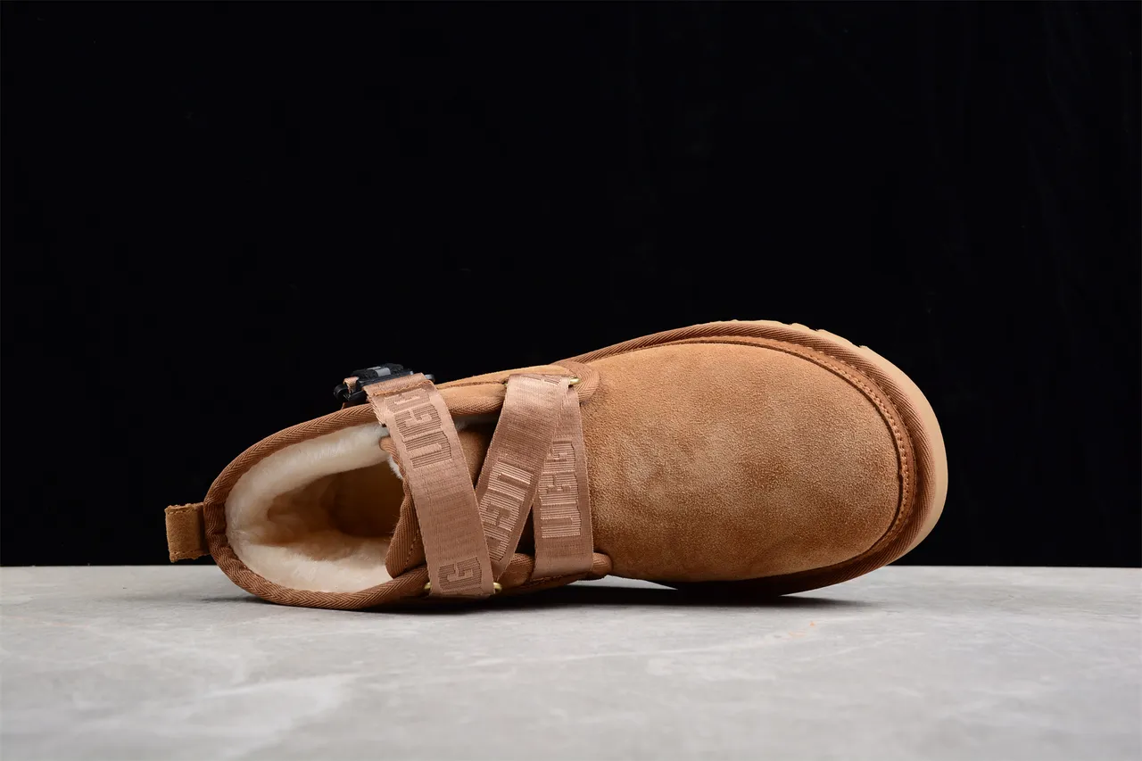 UGG তান স্যুয়েড স্ট্র্যাপ ক্লোজার স্নো বুট 11