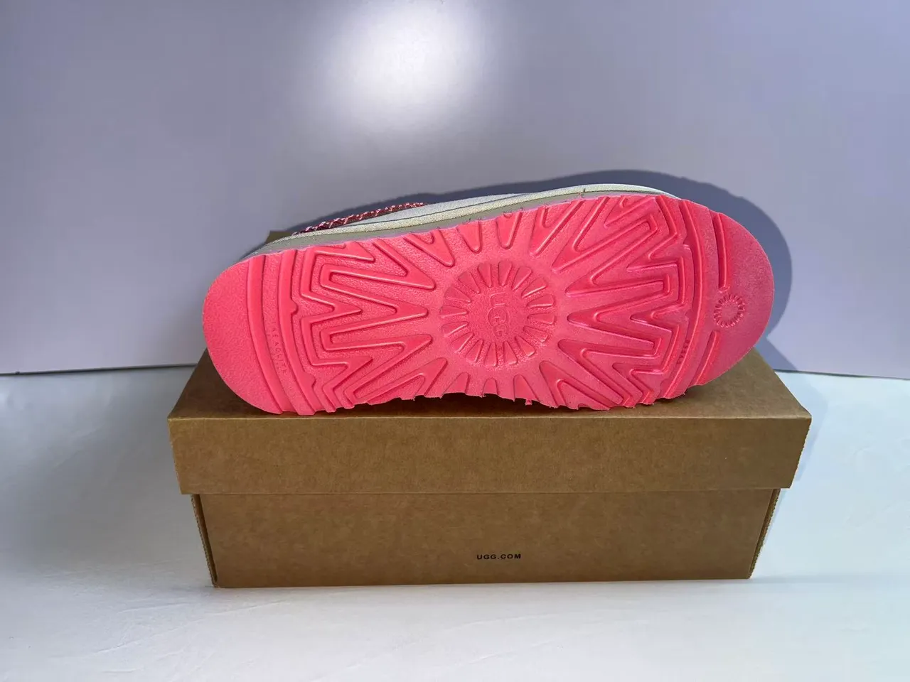 UGG Tasman Bege Rosa Sola de plataforma Borda trançada Sapatos casuais 2