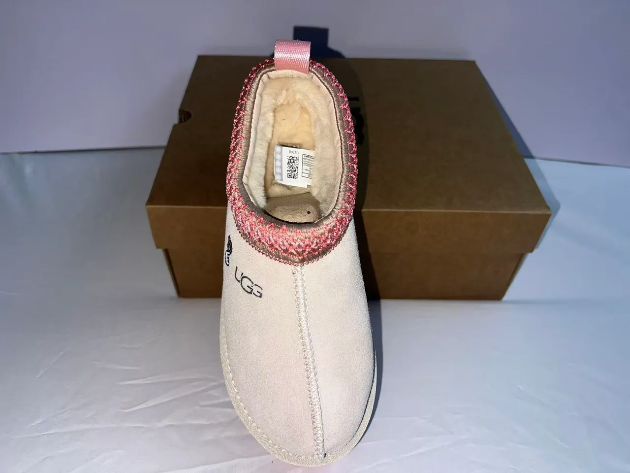 UGG Tasman Bege Rosa Sola de plataforma Borda trançada Sapatos casuais 6
