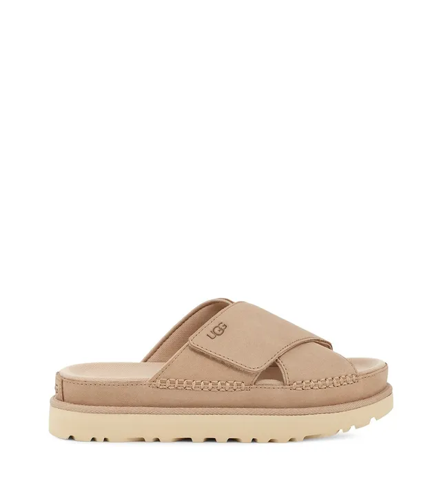 UGG Tasman Beige Suede Platform Slippers 11