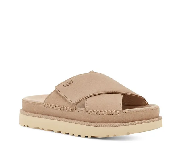 UGG Tasman Beige Suede Platform Slippers 12