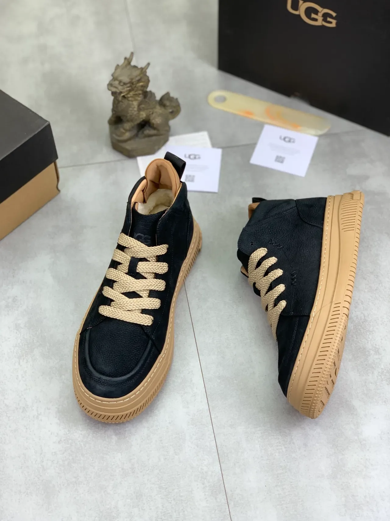 UGG Tasman Black Beige Lifestyle Sneakers 6