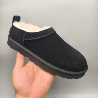 UGG Tasman Black Beige Suede Upper Shearling-Lined Casual Shoes