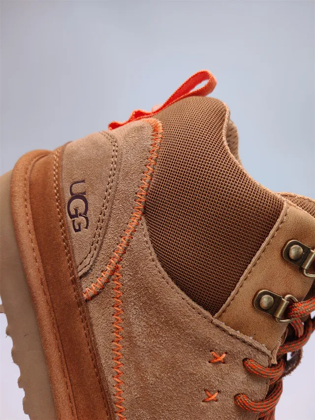 UGG Tasman Marron Orange Suede-Mesh Híbrido Superior Couture Contraste Bottes de Randonnée 6