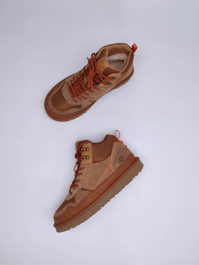 UGG Tasman Marron Orange Suede-Mesh Híbrido Superior Couture Contraste Bottes de Randonnée 7
