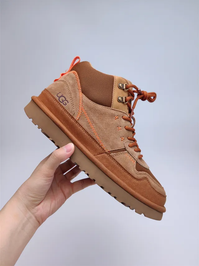 UGG Tasman Marron Orange Suede-Mesh Híbrido Superior Couture Contraste Bottes de Randonnée 8