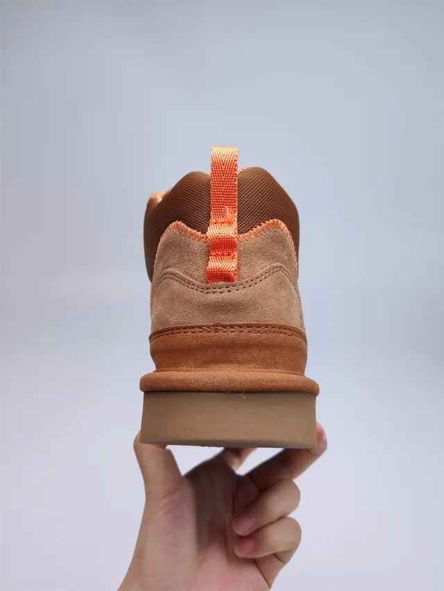 UGG Tasman Marron Orange Suede-Mesh Híbrido Superior Couture Contraste Bottes de Randonnée 9