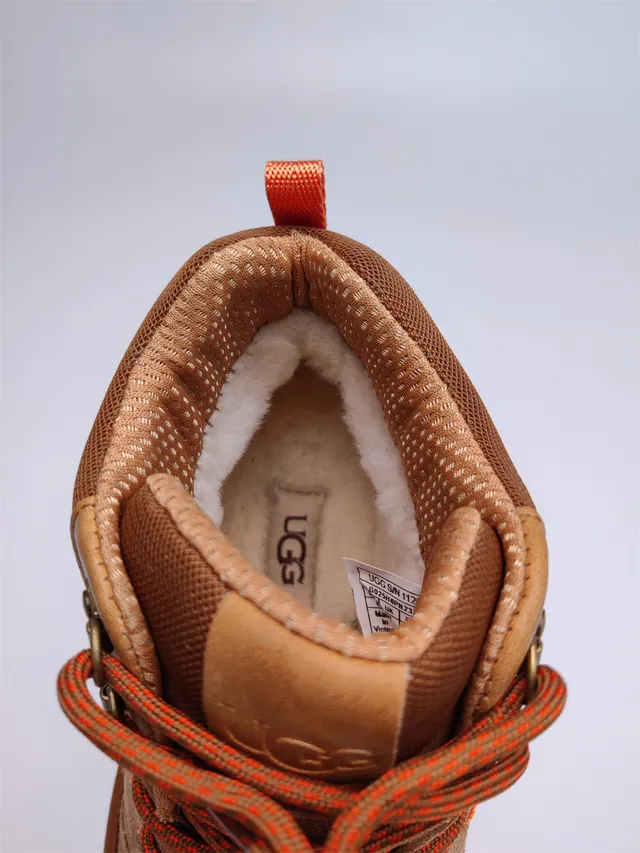 UGG Tasman Marron Orange Suede-Mesh Híbrido Superior Couture Contraste Bottes de Randonnée 12