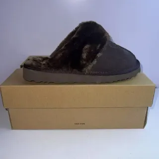UGG Tasman Brown Shearling-Lined Platform Slipper