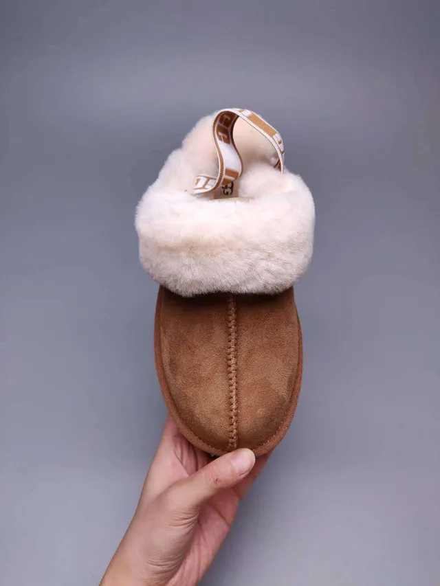 UGG Tasman Brown Shearling-Lined Platform Slippers 4