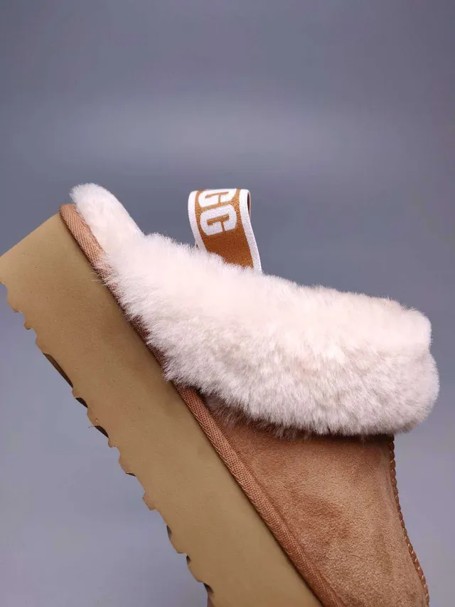 UGG Tasman Brown Shearling-Lined Platform Slippers 8