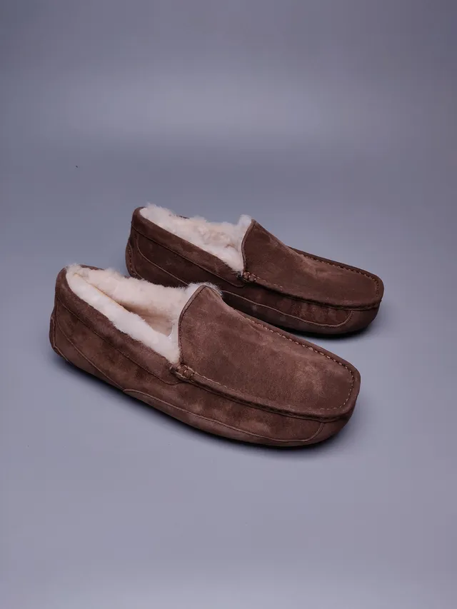 UGG Tasman Brown Suede Shearling-Lined Loafer 3