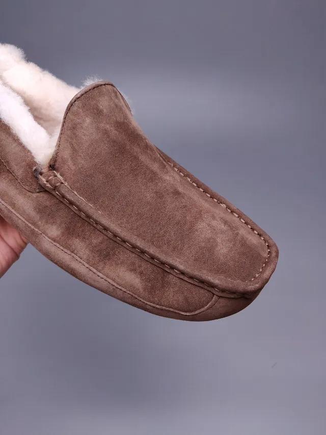 UGG Tasman Brown Suede Shearling-Lined Loafer 5