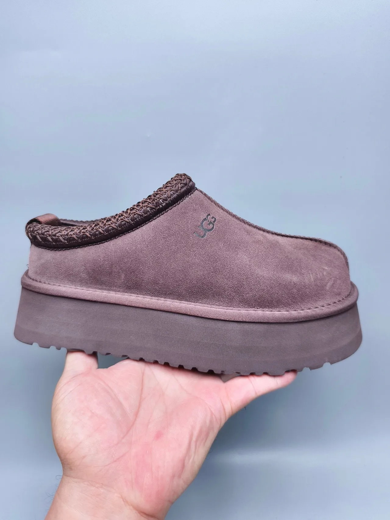 UGG Tasman Brown Suede Upper Braided Knit Collar Casual Shoes 2