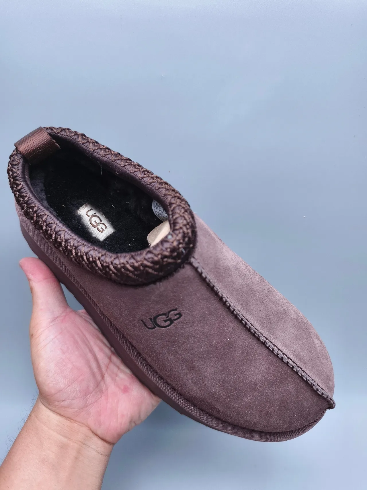 UGG Tasman Brown Suede Upper Braided Knit Collar Casual Shoes 3
