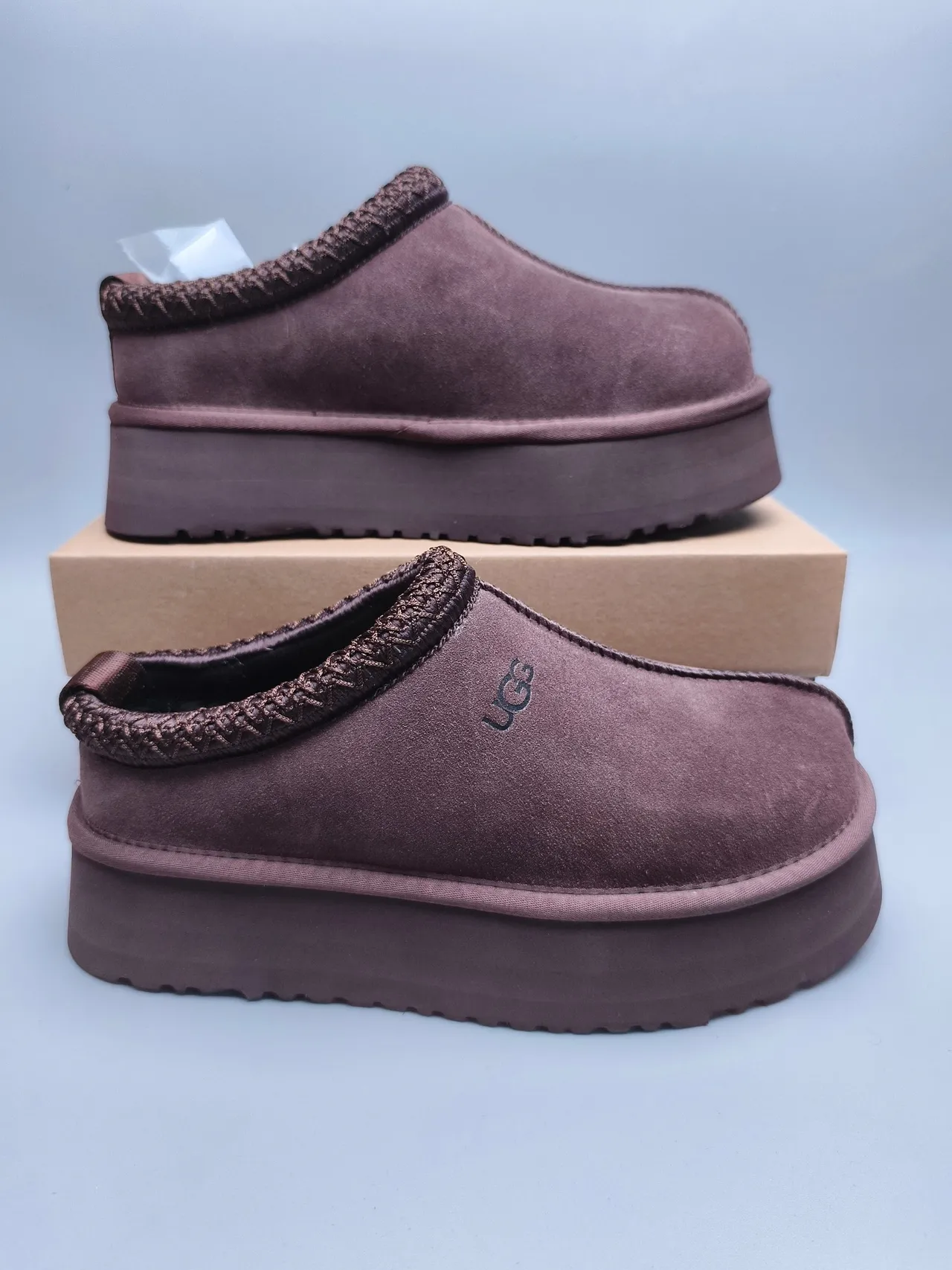 UGG Tasman Brown Suede Upper Braided Knit Collar Casual Shoes 5