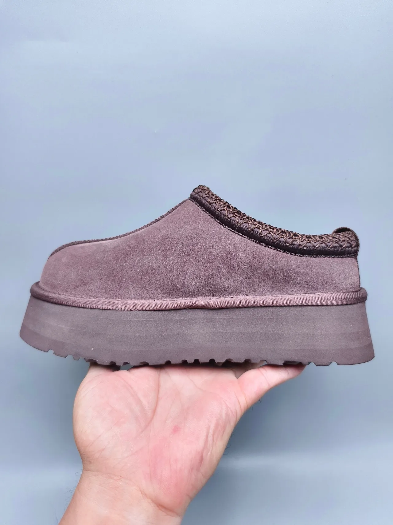 UGG Tasman Brown Suede Upper Braided Knit Collar Casual Shoes 7