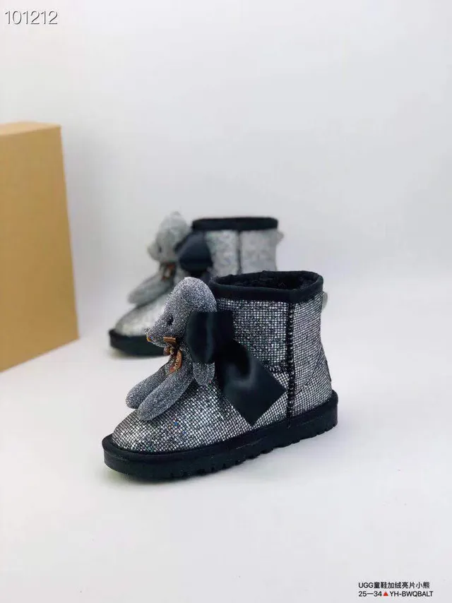 UGG Tasman Bottes de Neige Doré Rose Pailleté Haut Fourrées de Shearling 5