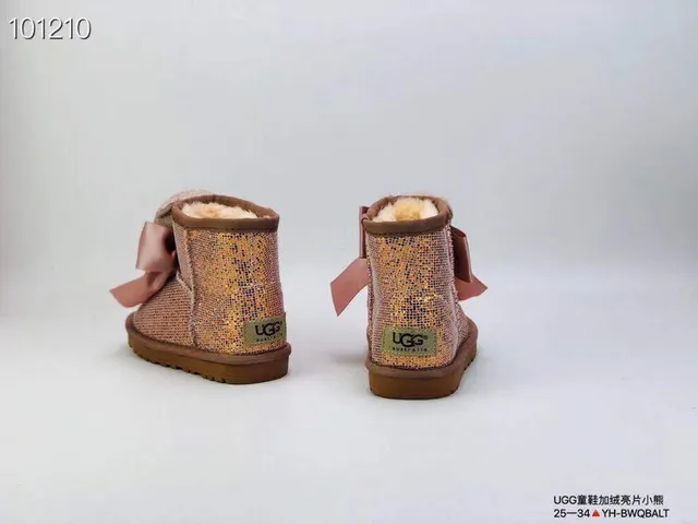 UGG Tasman Bottes de Neige Doré Rose Pailleté Haut Fourrées de Shearling 12