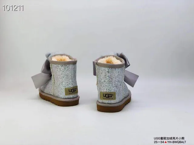 UGG Tasman Bottes de Neige Doré Rose Pailleté Haut Fourrées de Shearling 19