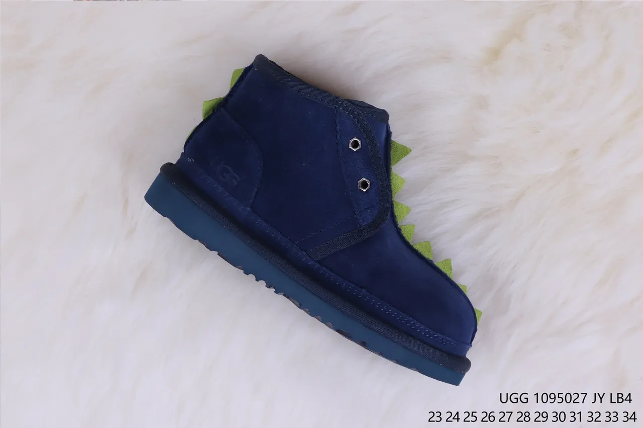UGG Tasman Navy Green Suede Upper Shearling-Lined Snow Boots 6