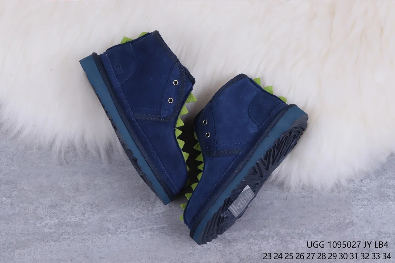 UGG Tasman Navy Green Suede Upper Shearling-Lined Snow Boots 7