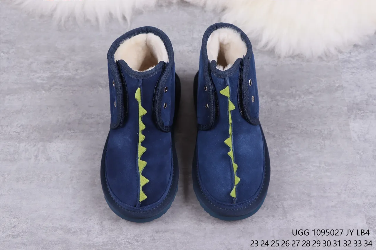UGG Tasman Navy Green Suede Upper Shearling-Lined Snow Boots 9