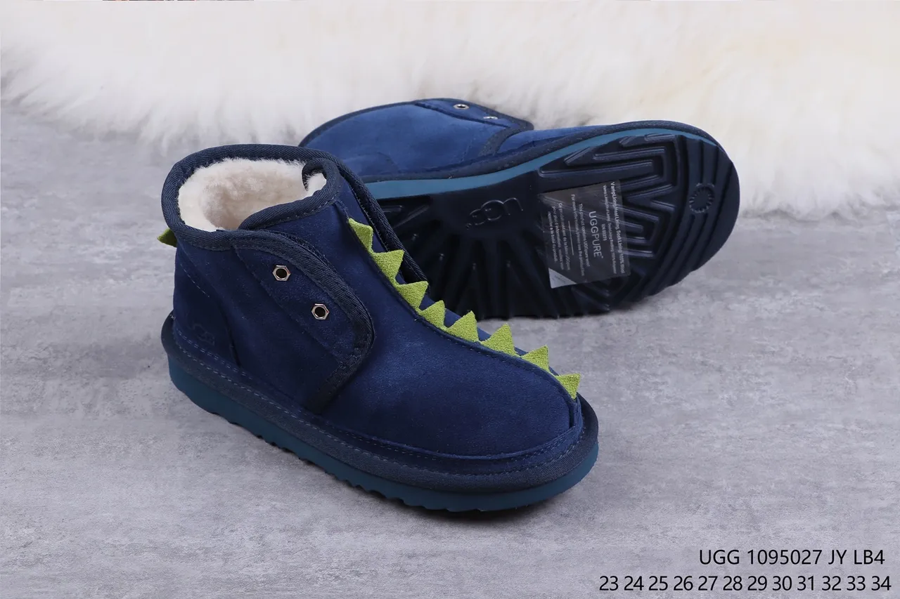 UGG Tasman Navy Green Suede Upper Shearling-Lined Snow Boots 10
