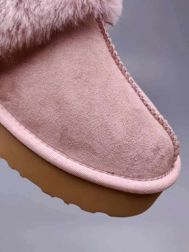 UGG Tasman Pink Brown Platform Sole Shearling-Trimmed Casual Shoes 2