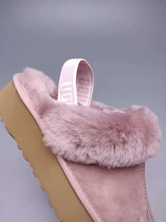 UGG Tasman Pink Brown Platform Sole Shearling-Trimmed Casual Shoes 5