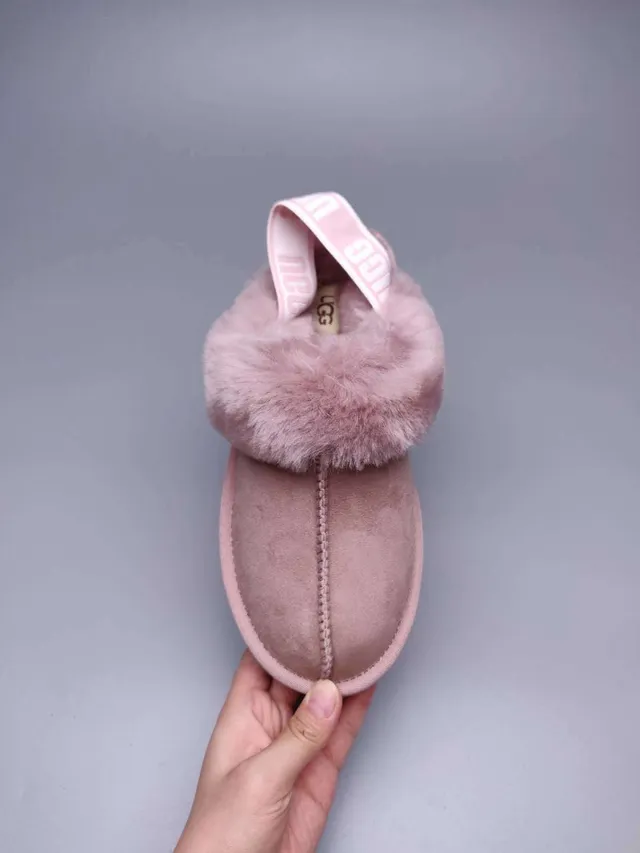 UGG Tasman Pink Brown Platform Sole Shearling-Trimmed Casual Shoes 6