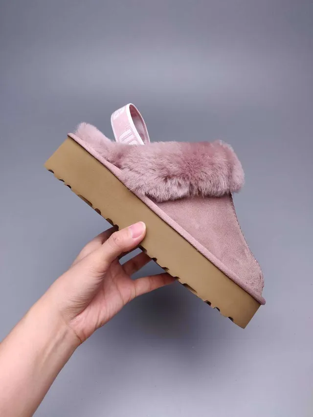 UGG Tasman Pink Brown Platform Sole Shearling-Trimmed Casual Shoes 9