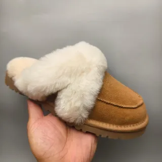UGG Tasman Tan Suede Shearling-Lined Slippers
