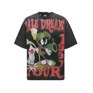 Vale Forever Oversized Distressed Cartoon Graphic T-Shirt