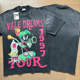 Vale Forever Vale Dreams 1997 Tour Acid-Wash Black Graphic T-Shirt