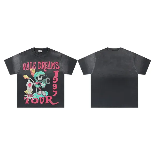 Vale Forever Vale Dreams 1997 Tour Acid-Wash Black Graphic T-Shirt 2