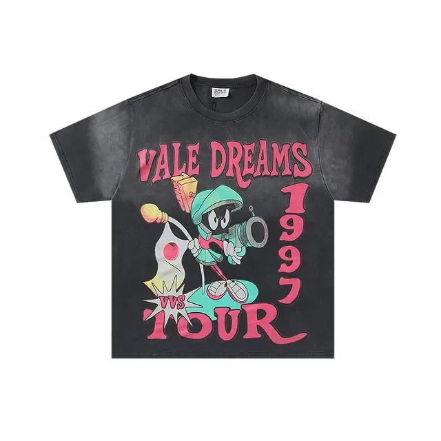 Vale Forever Vale Dreams 1997 Tour Acid-Wash Black Graphic T-Shirt 3