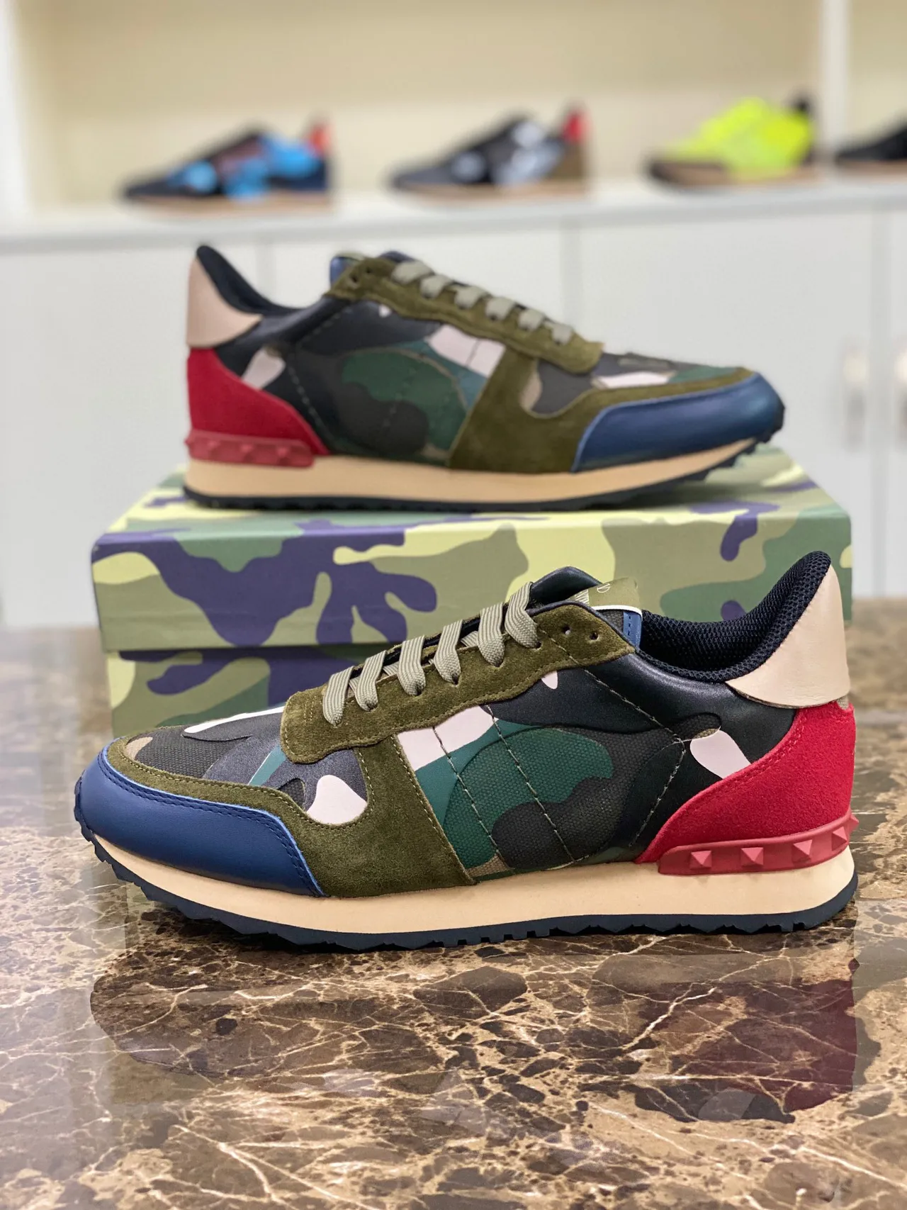 Valentino Rockstud Camouflage Print Lifestyle Sneakers 6