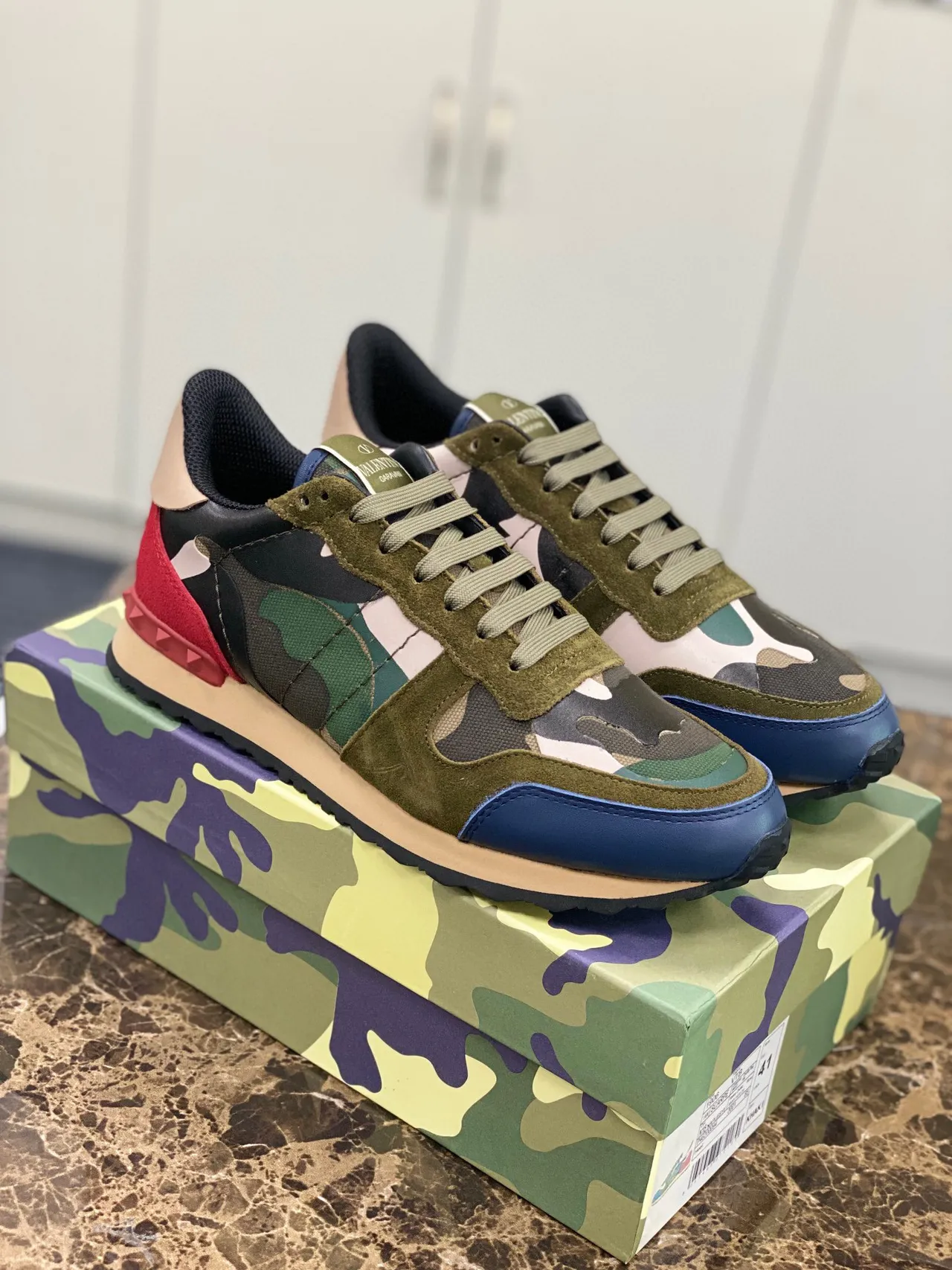 Valentino Rockstud Camouflage Print Lifestyle Sneakers 9