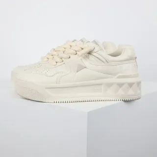 Valentino Rockstud Monocromático Couro Plataforma Estilo de vida Tênis
