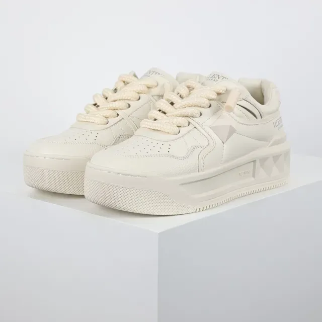 Valentino Rockstud Monochrome Leather Platform Lifestyle Sneakers 2