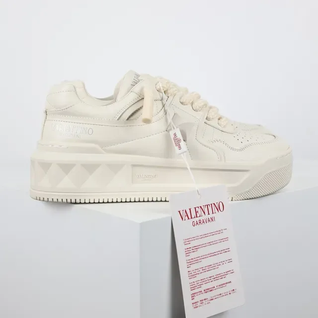 Valentino Rockstud Monochrome Leather Platform Lifestyle Sneakers 3
