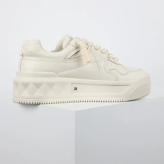 Valentino Rockstud Monochrome Leather Platform Lifestyle Sneakers 7