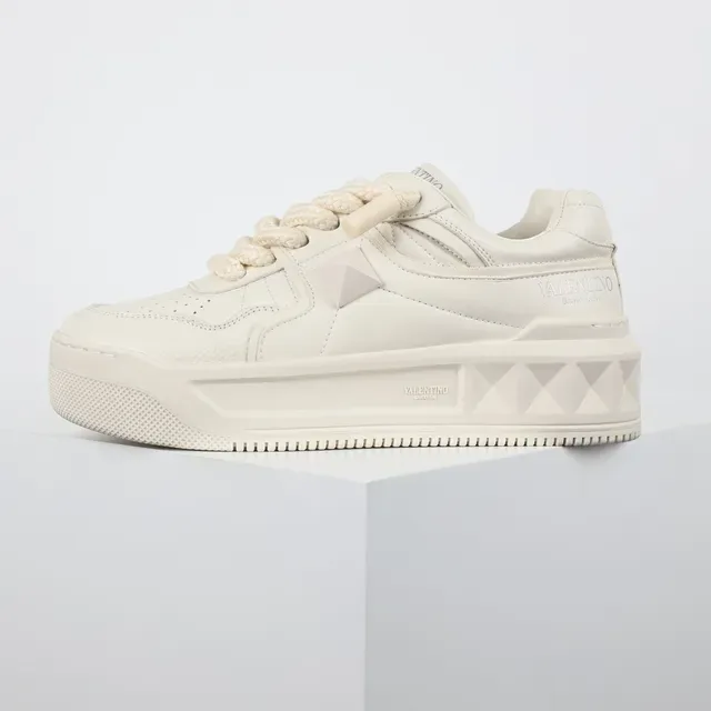 Valentino Rockstud Monochrome Leather Platform Lifestyle Sneakers 9