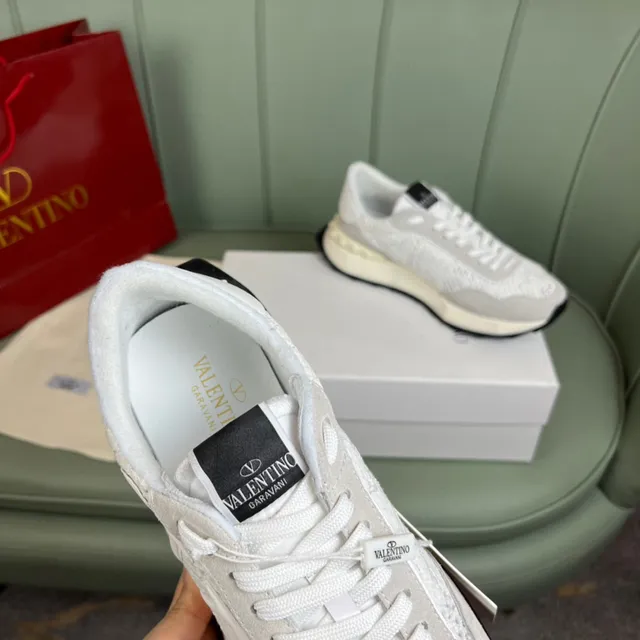 Valentino VLogo Runner White Gray Perforated Lifestyle Sneakers 3