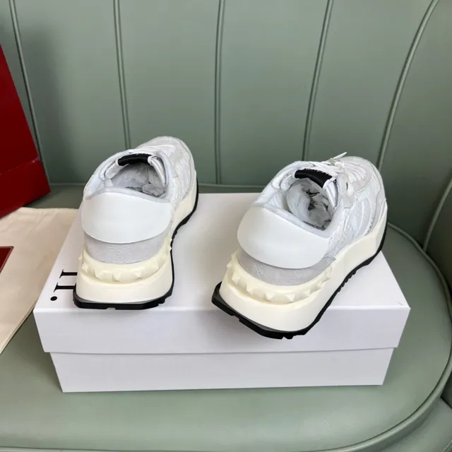 Valentino VLogo Runner White Gray Perforated Lifestyle Sneakers 6
