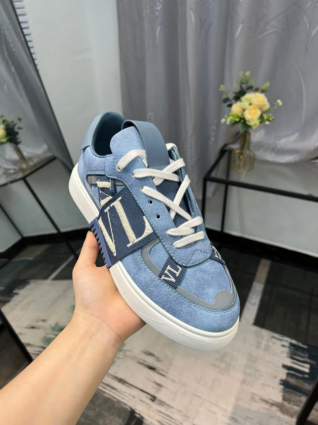Valentino VLTN Denim Strap Lifestyle Sneakers 6